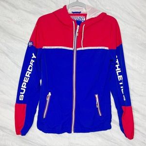 Superdry JKT Windbreaker Zip up Hooded Jacket XS